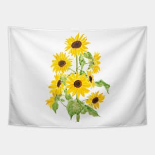 yellow sunflower watercolor painting 2021 Tapestry