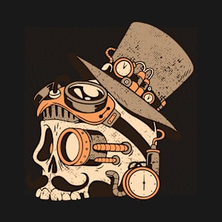 Steampunk Skull Head Retro Look T-Shirt