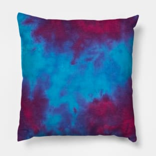 Tie Dye Smoky Red Blue Pillow