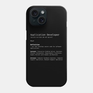 Application Developer Definition Phone Case