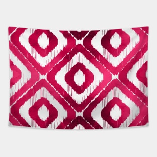 Ruby Red Ikat Pattern Tapestry