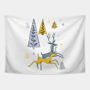 Cute Cartoon Deer Tapestry