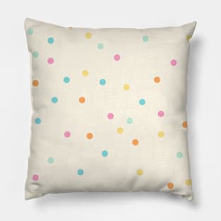 Colorful pastel dots over cream background Pillow