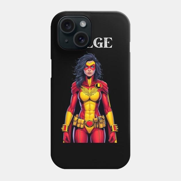 Belgian Superhero: 80's Female Cosmic Comic Book Hero Phone Case by Woodpile