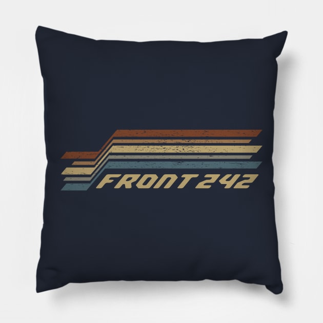 Front 242 Stripes Pillow by orovein