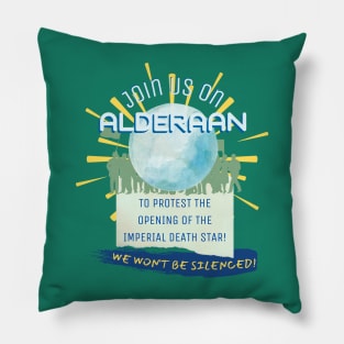 Alderaan Death Star Protest Scifi Pillow