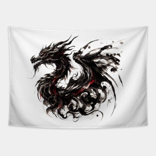 Japanese dragon painted in ink Tapestry