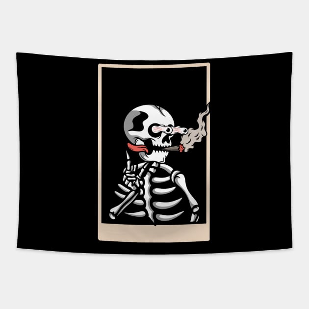 Smoking skull Tapestry by gggraphicdesignnn