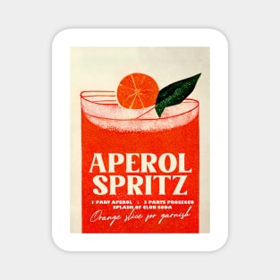 Retro Aperol Spritz Poster Big Big Glass Homebar, Kitchen Bar Prints, Vintage Drinks, Recipe, Wall Art Magnet