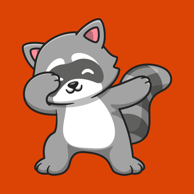 Cute Raccoon Dabbing Cartoon by Catalyst Labs