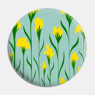 Yellow petal flowers print Pin