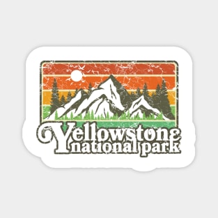 Yellowstone National Park Bison Buffalo Vintage Camping Hiking Magnet