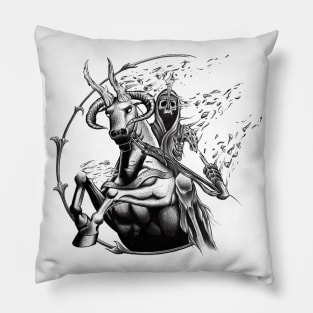 Death Warrior Riding a Mythical Beast while Disintegrating Pillow