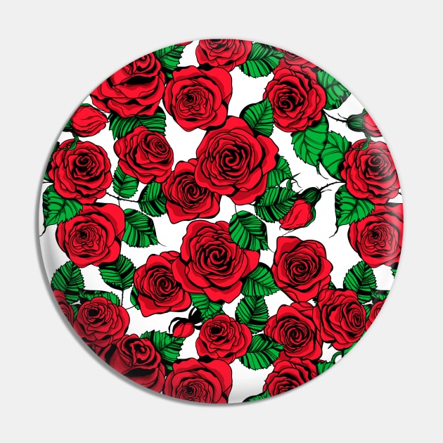 Red roses pattern Pin by katerinamk