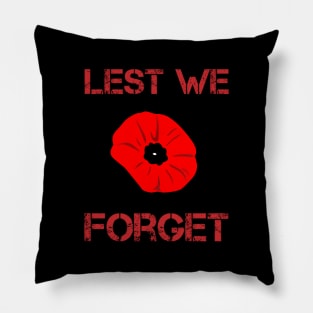 Veteran Lest We Forget Poppy Pillow