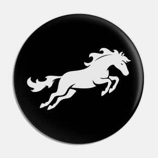 White Horse Jumping Silouhette Pin