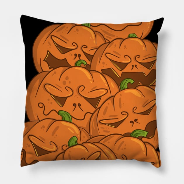 Jack-O'-Lantern doodle Pillow by Kakescribble