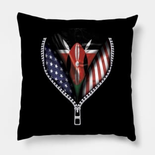 Kenyan Flag  Kenya Flag American Flag Zip Down - Gift for Kenyan From Kenya Pillow