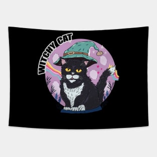 witchy cat Tapestry