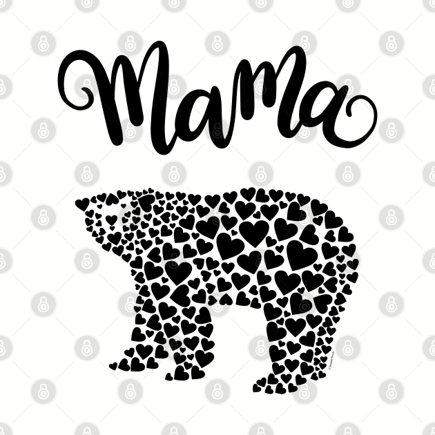 Mama Bear Love Hearts Graphic Design by DoubleBrush