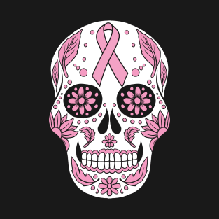 Breast Cancer Awareness Skull Pink Ribbon T-Shirt