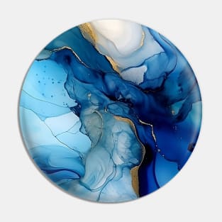 Blue Moon - Abstract Alcohol Ink Art Pin