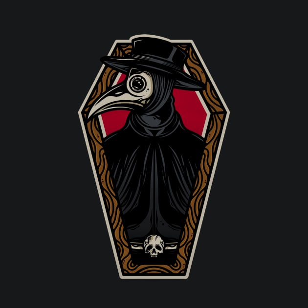 Plague Doctor Coffin Tattoo Design by Alundrart