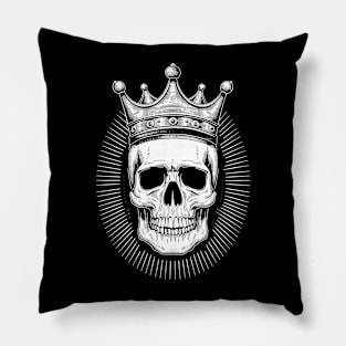 Skull King black and white Pillow