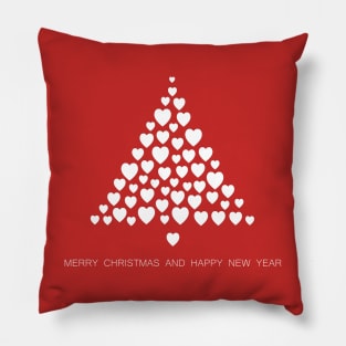 Christmas tree with a hearts Pillow