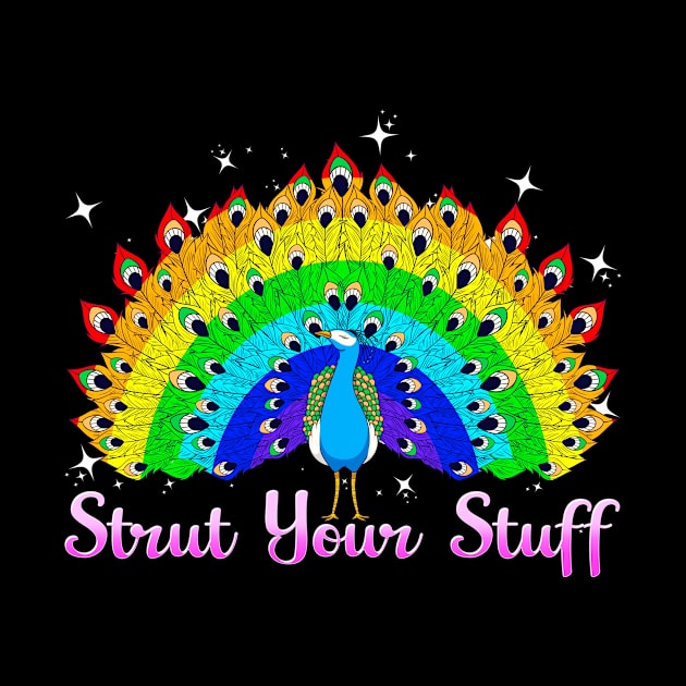 Strut Your Stuff Peacock Rainbow LGBT Pride by theperfectpresents