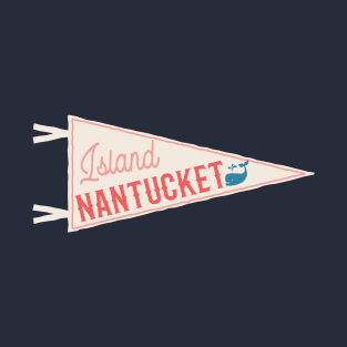 Nantucket Island Vintage Pennant with Whale T-Shirt