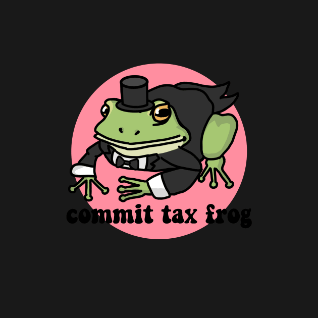 Commit Tax Frog Sticker - Pink by KatiaMart