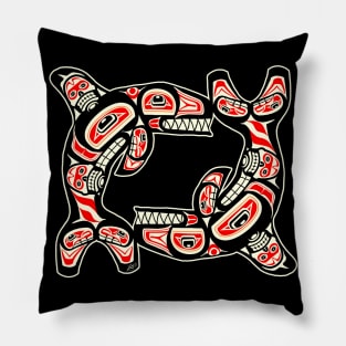 Alaskan Orca Yin-Yang Pillow