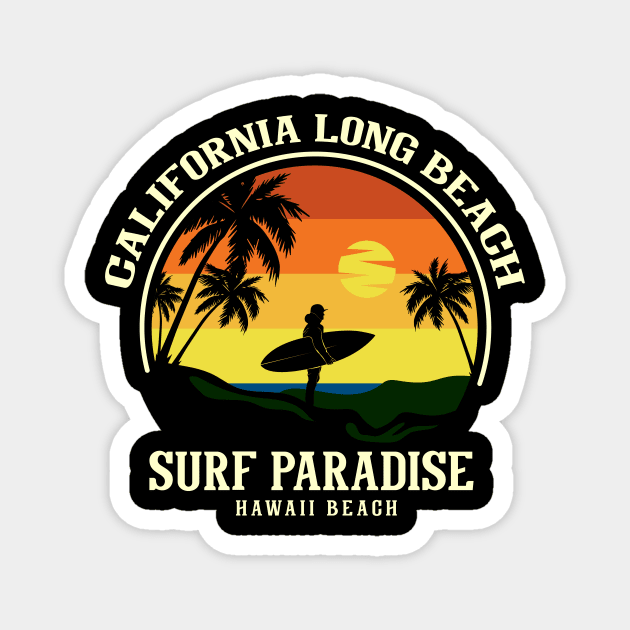 California Long Beach Magnet by The Open Wave