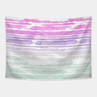 Pink Sunset Stripes Tapestry