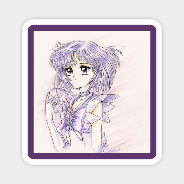 Sailor Saturn Hotaru with Soul Crystal Magnet by eosofdawn