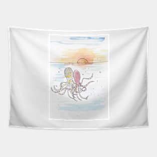 Octopus design illustration. Tapestry