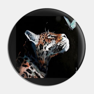 A Jaguar and a Butterfly Pin