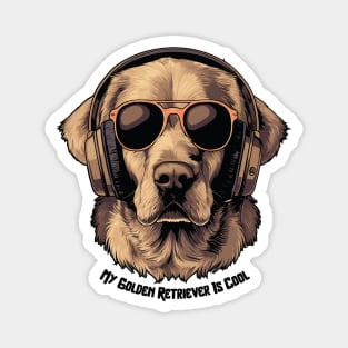 Cool Dogs - Sounds and Shade - Golden Retriever Magnet