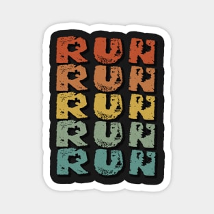 Run. Design for runners, track participants, long distance runners, sprinters Magnet