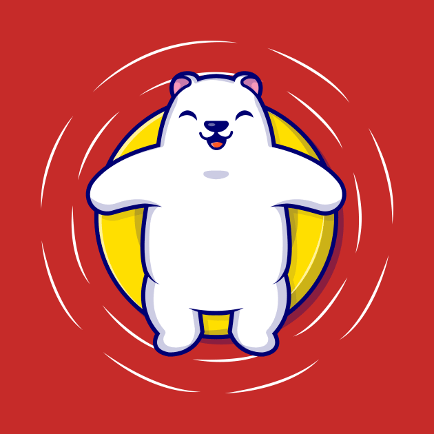 Cute Polar Bear Floating With Swimming Tires by Catalyst Labs