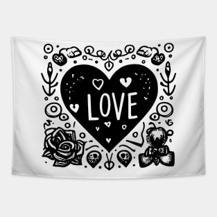 Love line art valentines Tapestry