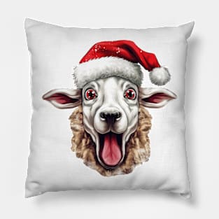 Funny Christmas Sheep Face Pillow
