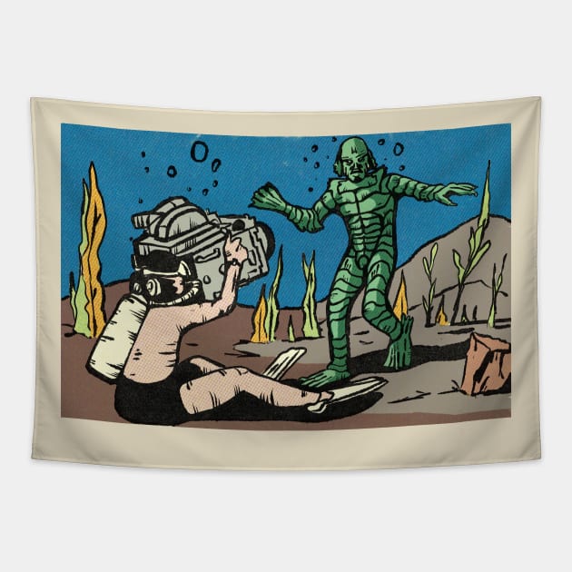 The Creature! Tapestry by Lee’s Art Tees