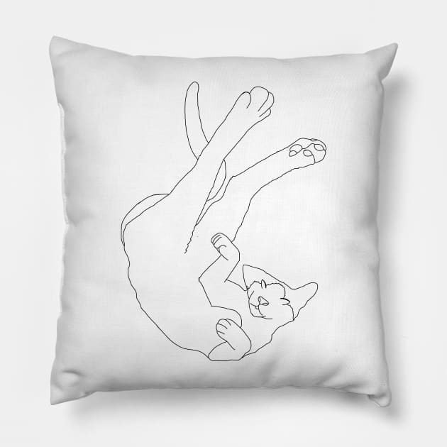 lying cat Pillow by naah