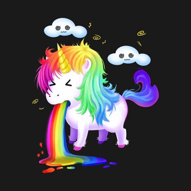 Unicorn Rainbow Vomit SHIRT Puke Funny Horse by ELFEINHALB