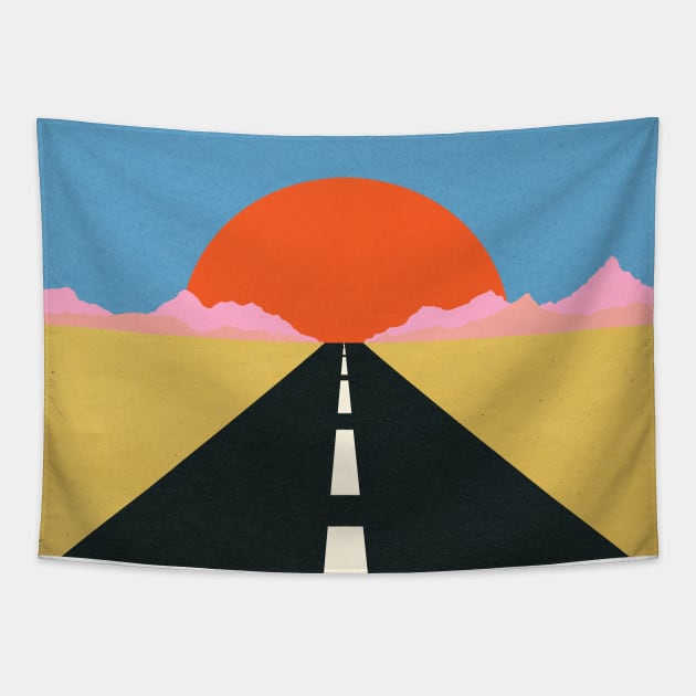 Road To Sun Tapestry by Rosi Feist