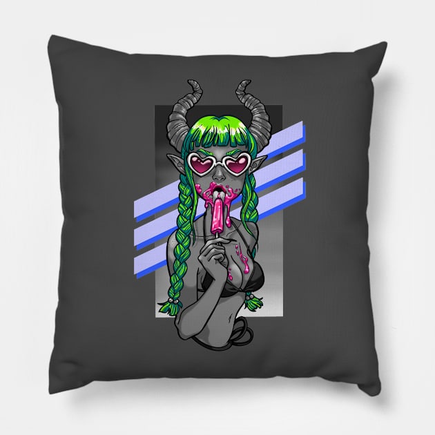 Summer Succubus Pillow by hannahbird