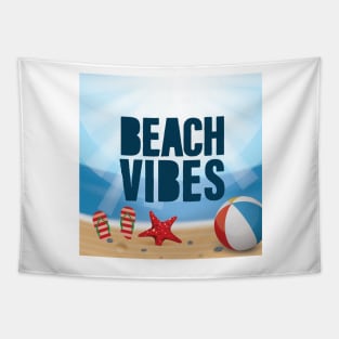 Beach Vibes Mask Design, Artwork, Vector, Graphic Tapestry