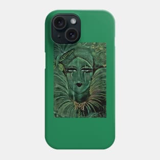 GREEN FRENCH CLOWN PIERROT PERFORMER, LIDO,PARIS GOLD METALLIC EMBELLISHMENTS Phone Case